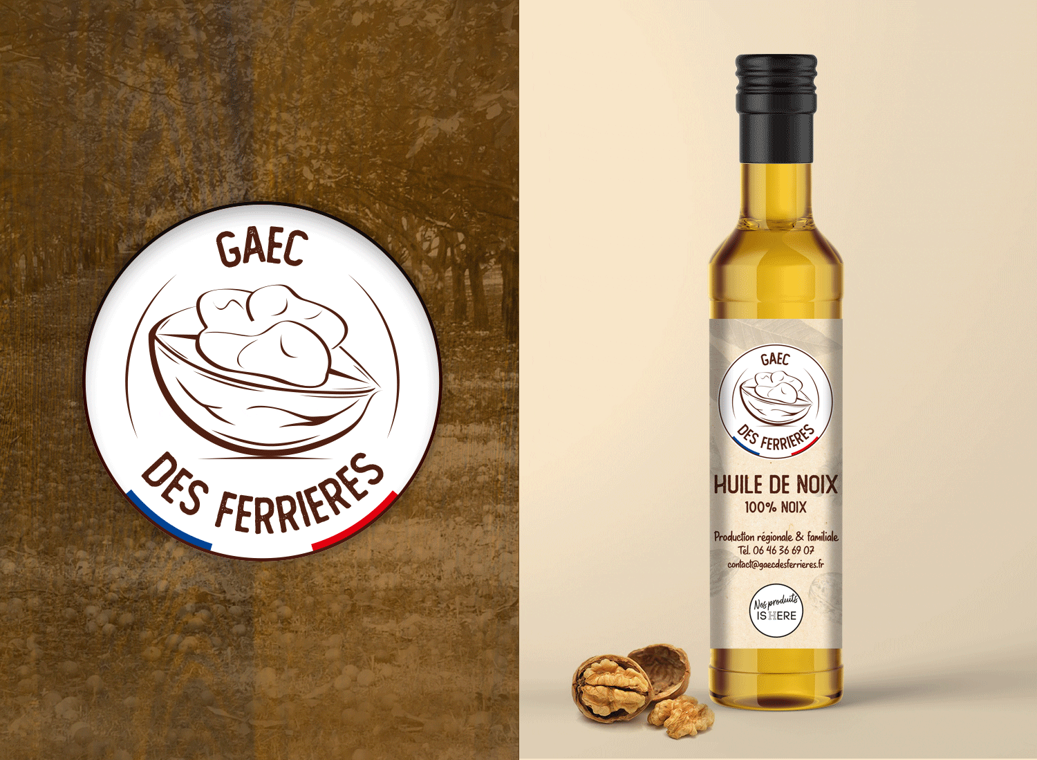 design etiquettes huile