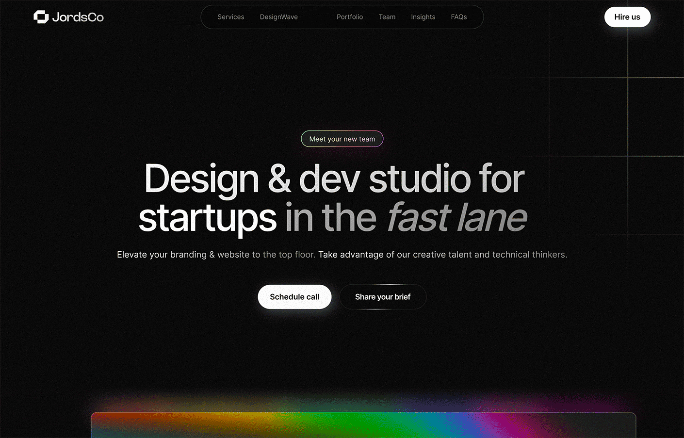 web design fond noir